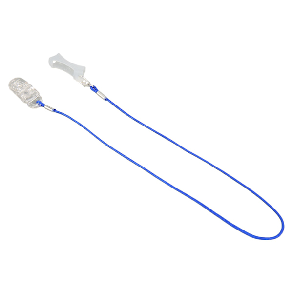 Gennemsigtig lydhjælpeklemme A13 fikseringsbeskytter, der holder blå BTE-lydforstærker Lanyard M Monaural