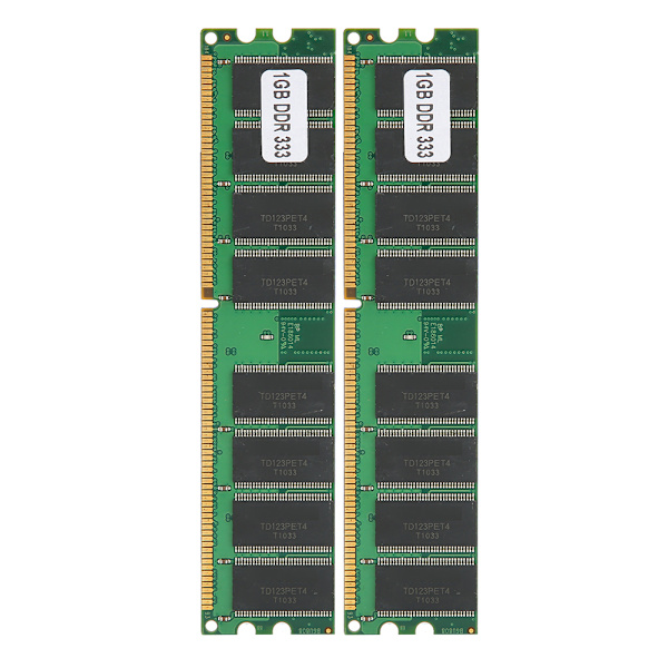 2 Stk Hukommelsesmodul Desktop Computer Dobbeltsidet 16Grain DDR 1GB 333MHZ PC&#8209;2700
