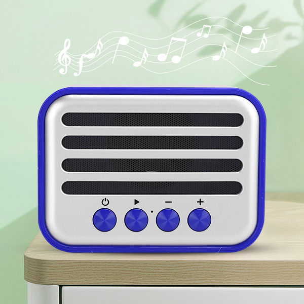 Vintage trådlös Bluetooth-ljus liten ljudhögtalare bärbar radio mobiltelefon mini subwoofer blå