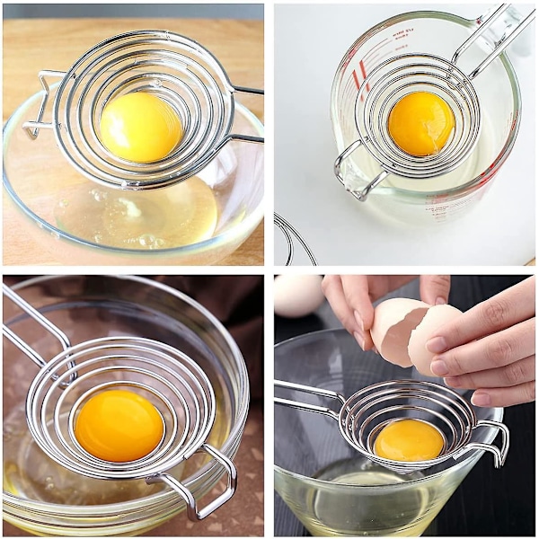 Eggeplomme- og hvite-separatorverktøy for baking, sil, oppvaskmaskinsikker kjøkkenutstyr