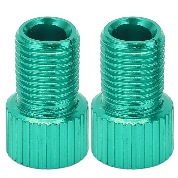 2 stk/sett Presta til Schrader sykkelventilkonverter Slitasjebestandig terrengsykkelpumpe adapter Grønn