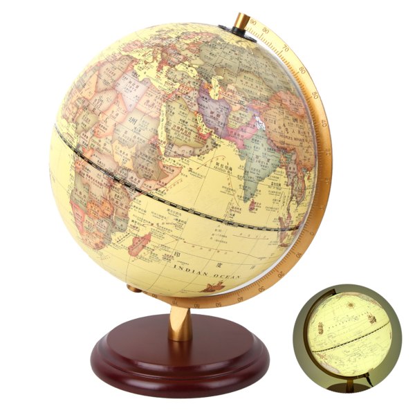 25CM 3D Antik Globe Skolmaterial Undervisningsverktyg Skrivbordsdekor Pedagogisk leksak25cm antik med ljus