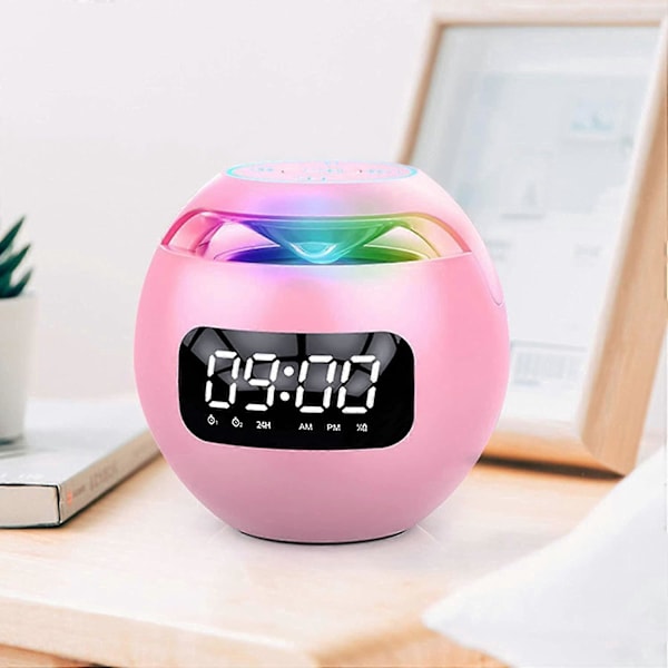 Mini Bluetooth Högtalare Musikspelare LED Display Klocka Väckarklocka Juni 6.15