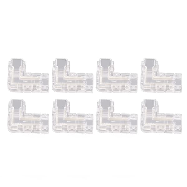 8 stk. 2-benede 5 mm COB LED-stripelysforbindere L-formede gennemsigtige sømløse forbindere Loddefri terminaludvidelsesadapter