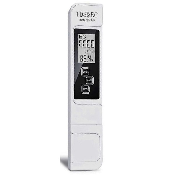 TDS EC Meter Digital Vandkvalitetstester 0-9999 PPM Måleområde Vandrenhed Temperaturmåler Tester