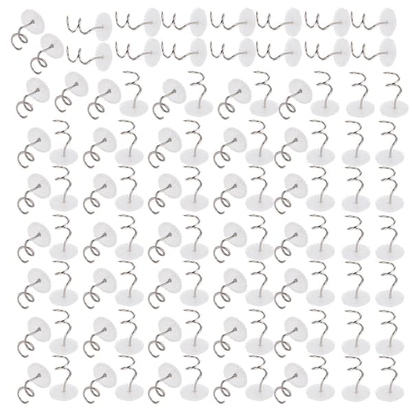 100 stk. vridd stift i rustfritt stål, gjennomsiktig ABS, sklisikker sofafestet spiralspiker (spiralvridd stift)