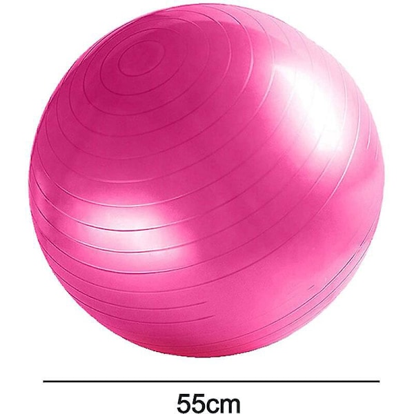 Träningsboll, Yogabollstol med Snabbpump, Stabilitetsboll för Förlossning & Styrketräning & Fysioterapi, Rosa