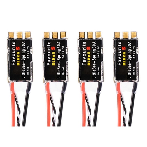 4 stk. 30A ESC BLHeli-S Elektronisk Hastighedsregulator Understøtter DSHOT600