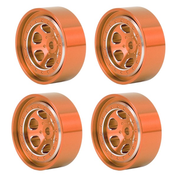 4 stk. 1,3 tommer hjul fælge aluminiumslegering 6 huller hjul fælge nav til Traxxas TRX4M 1/18 RC Crawler Orange