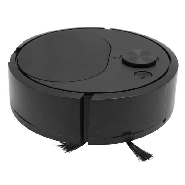 Robotstøvsuger Multifunksjonell USB-lading Mini Smart Feierobot for Tregulv Fliser Teppe Svart