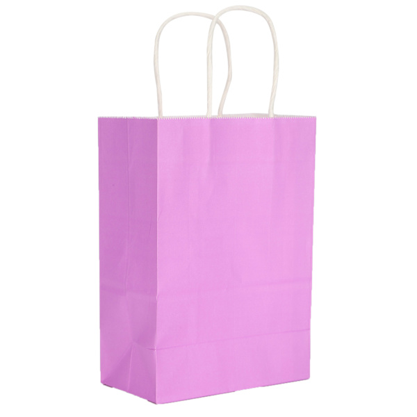 10 st Kraftpapperspåse Bärbar förpackning Presentpåse Tillbehör för shopping Födelsedagsfester15 x 8 x 21cm Lila