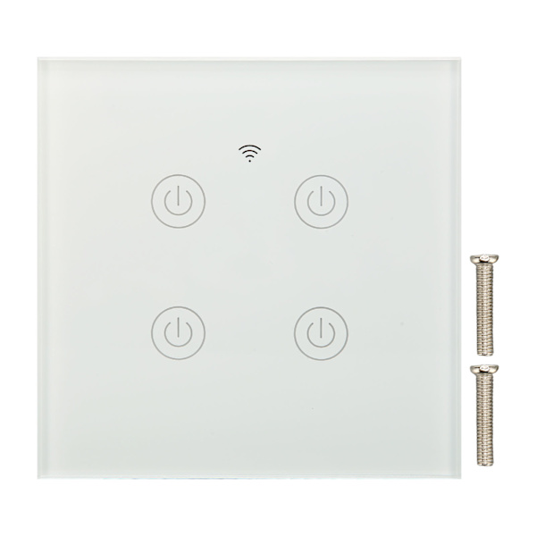 WiFi Smart Wall Light Switch Hærdet glas Fjernbetjening Trådløs Smart Panel Switch 100‑240V