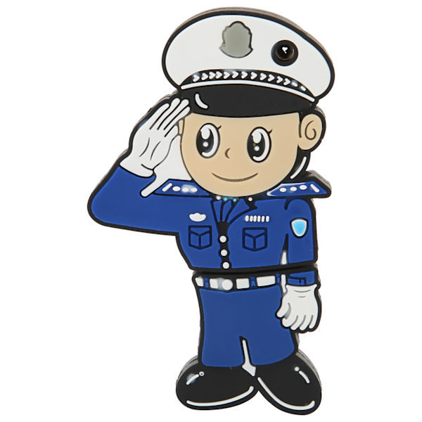 U Disk Cartoon Creative Flexibel Plast Portable för Windows 98 / Me / 2000 / XP USB2.0Policeman 32G