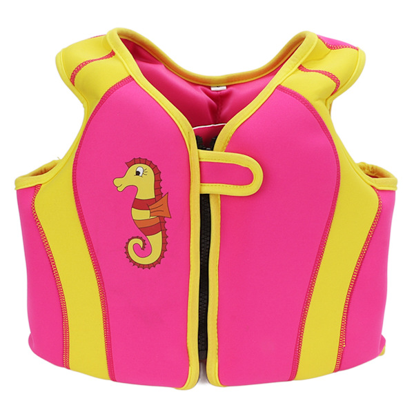 Børns svømmevest med praktisk lynlåsfinnedesign, behagelig, blød, pink flydevest til sejlads, surfing, rafting L