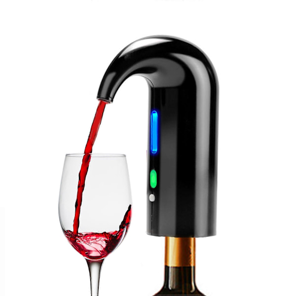 Elektrisk Vinlufter Hælder, Bærbar One-Touch Vin Dekanter og Vin Dispenser Pumpe, Vin Iltnings Dispenser USB Genopladelig, sort