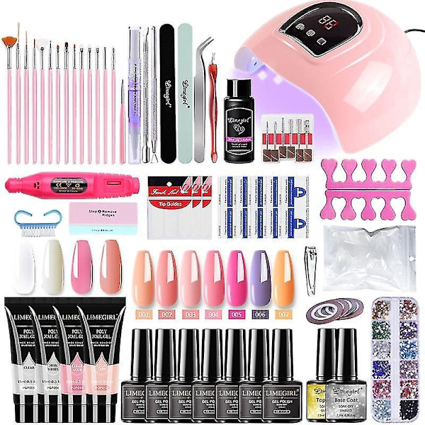 Manicure Kit with Nail Lamp, Nail Drill Machine, Poly Nail Gel, and Soak-off Polish China ZH161-4