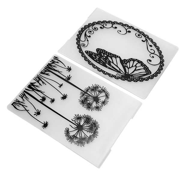 2 st präglingsmappar Maskros Fjäril Präglingsmapp Stencil för Album Scrapbooking Papperskort Hantverk Dekor