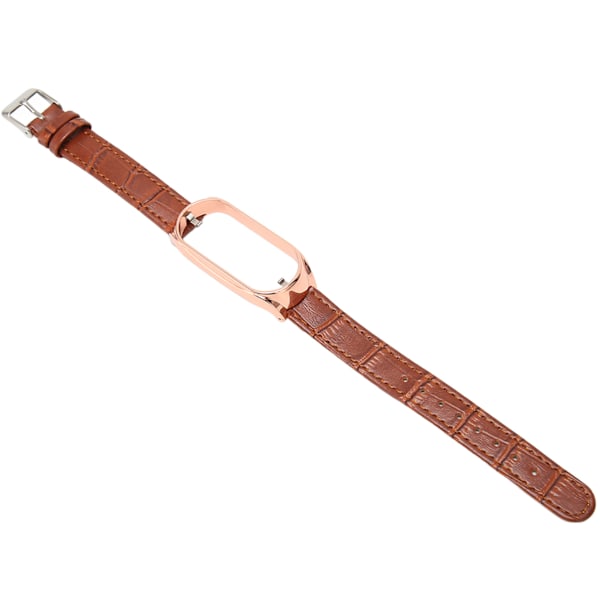 Sportarmband för Mi Band 7 Mjukt PU-läder Andningsbart bytesrem för löpning Vandring Brun Gyllene