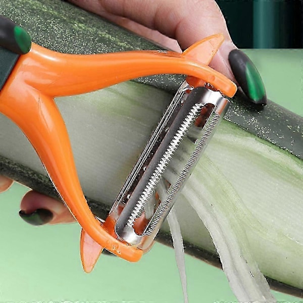 3-i-1 Frugt- og Grøntsagsskræller Rustfrit Stål Multipurpose Flaskeåbner Grøn1072