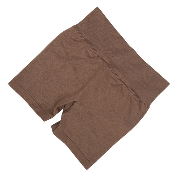 Høy midje hofteløft yogashorts for kvinner - Myke, pustende shorts med magekontroll for trening og løping - Kaffe L