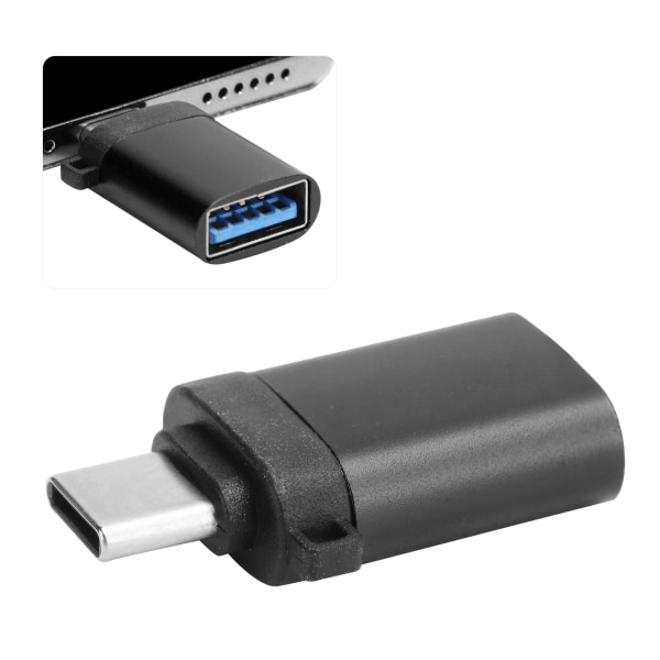 USB3.0 naaras - TypeC-sovitinmuunnin lataustietojen OTG-joustopää ilman ketjua (musta)