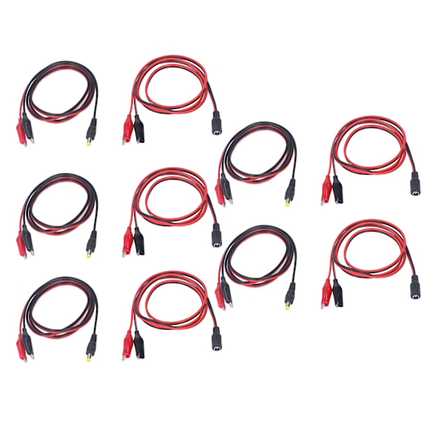5 sæt Alligator Clip til DC Adapter Kabel Stabil Dual Alligator Clip til DC han hun-forbindelseskabel 3,3 fod