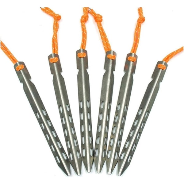 Tältspik 6 st Titan Tältpinnar V Form Titan Spik Vindtät Utomhus Camping Titan Tältspik Tillbehör Fixerat tält