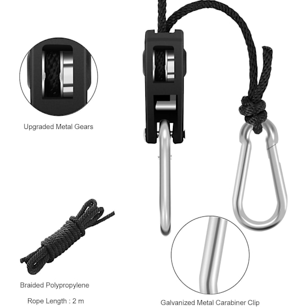 4 Par (8 Stycken) 1/8 Tum Justerbara Spärrhängare Justerbar Krok Rep Spärrband Rep Spärr Kraftig Justerbar, Varje Par Håller 68kg