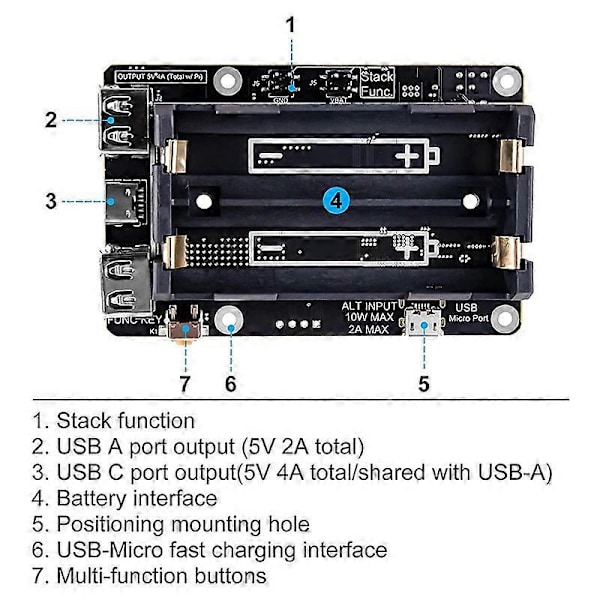 Til UPS Power UPS HAT 18 650 Batteriudvidelseskort