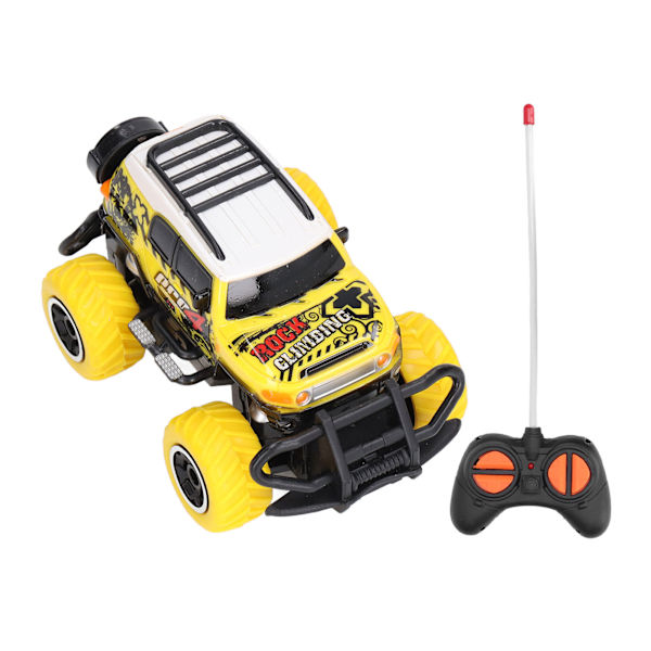 1:43 RC Mini Bil Klotter Söt Utseende Stark Friktion Bärbar Off Road Fjärrkontroll Bil Gul