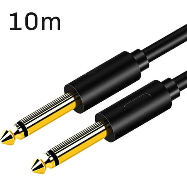 6,5 mm PVC lydkabel, 6,35 mm hann-til-hann AUX-kabel, 10 meter