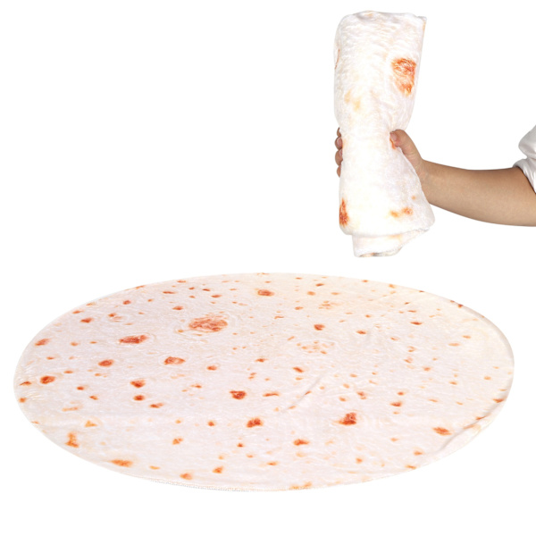 Burritos Tortilla Mønster Tæppe Flannel Blødt Komfortabelt Kast Tæppe Sengetøj Tilbehør 127cm