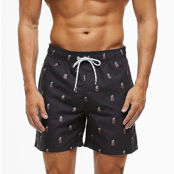 Escatch Snabbtorkande Herrbadbyxor Strandshorts - Mini Ananas Print XXXL