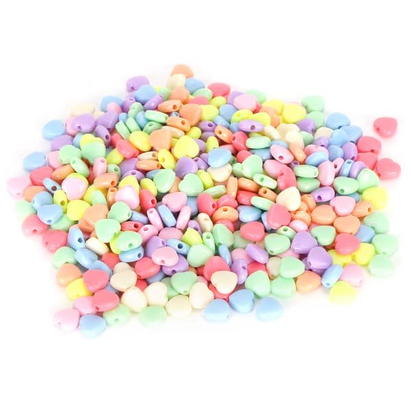 500 STK Hjerteformede Plastperler Håndverksperler for DIY Klestilbehør Materialer