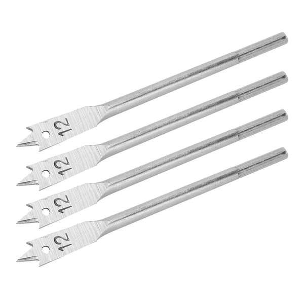 4 stk. Spade Bor Bitsæt Paddle Flade Bits Højkarbonstål Træbearbejdning Håndværktøj Hardware 12mm