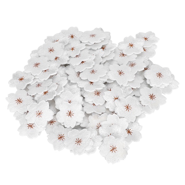 100 st broderade tygmärken plommonmönster strykjärnslappar DIY ryggsäck klädtillbehör