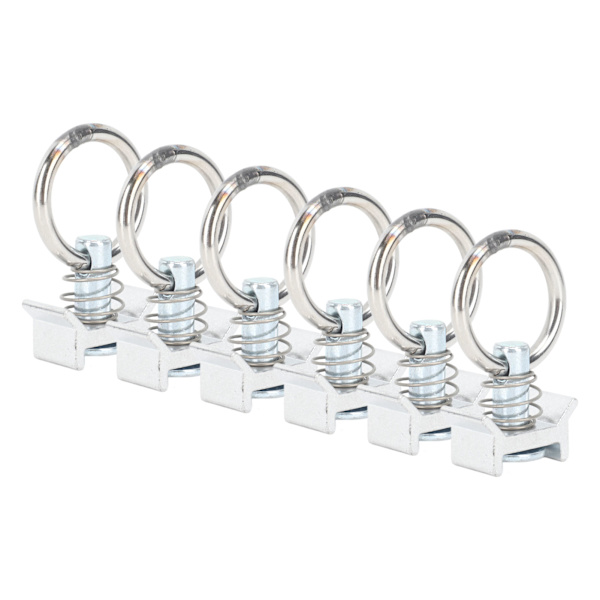 6PCS Enkelt Stud Fitting L Spor med Rund Ring Rustfritt Stål Aluminium Last Kontroll Stud Tie Down Fitting for Flyselskap Spor Logistikk Installasjon