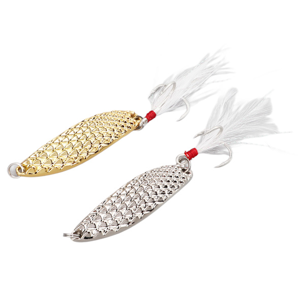 Fiskeske Lures Leech Form Sequin Hård Metal Spinner Bait til Ferskvand Saltvand Ørred Bass20g