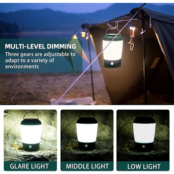 Uppladdningsbara Campinglampor LED Campinglykta Hängande Tältlampor Multifunktionell Bordslampa Natt