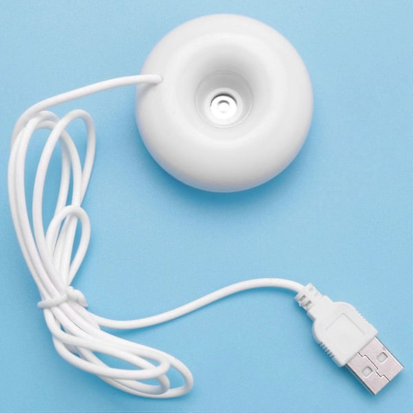 Hvid Donut Luftfugter USB Kontor Skrivebord Mini Luftfugter Bærbar Luftrenser Hvid