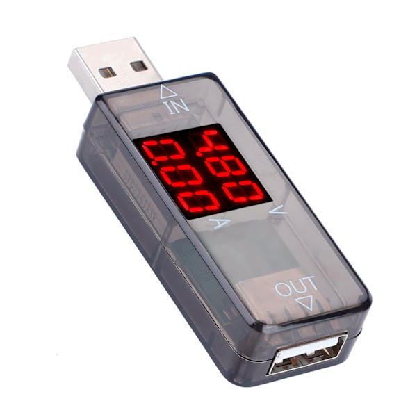 USB Farge LCD Voltmeter Amperemeter Strømmåler Multimeter Lader USB Tester (Svart)