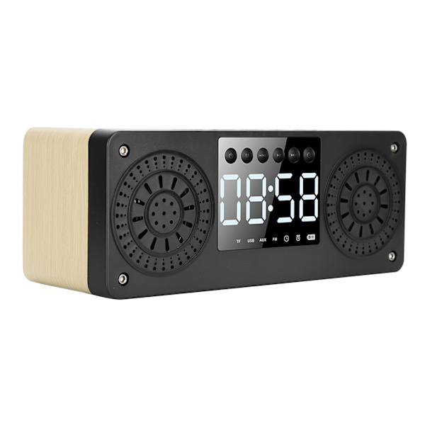 Bluetooth Mini Langaton Herätyskello Ulkoilman Kannettava Liitäntäkortti Bass Musiikkikaiutin (Keltainen Puun Syy)