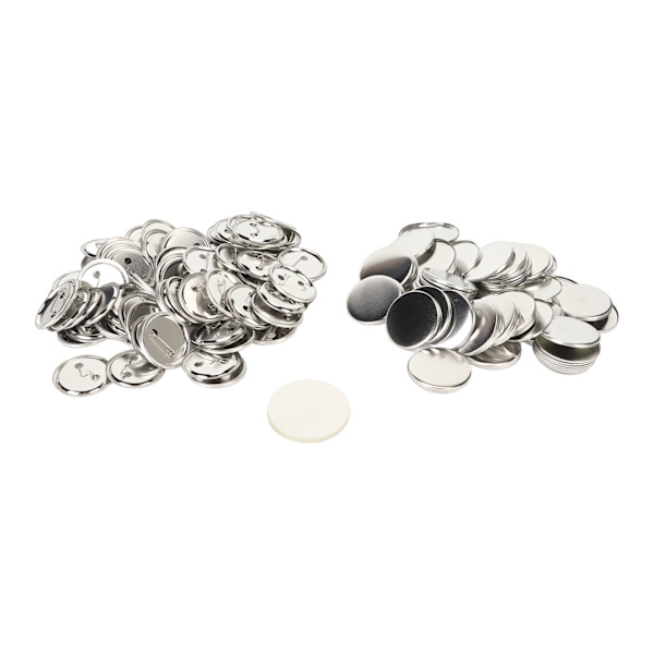 100 sæt pin tilbage knap dele blank udjævning metal holdbart klip knap fremstilling forsyninger til badge håndværk DIY 56MM