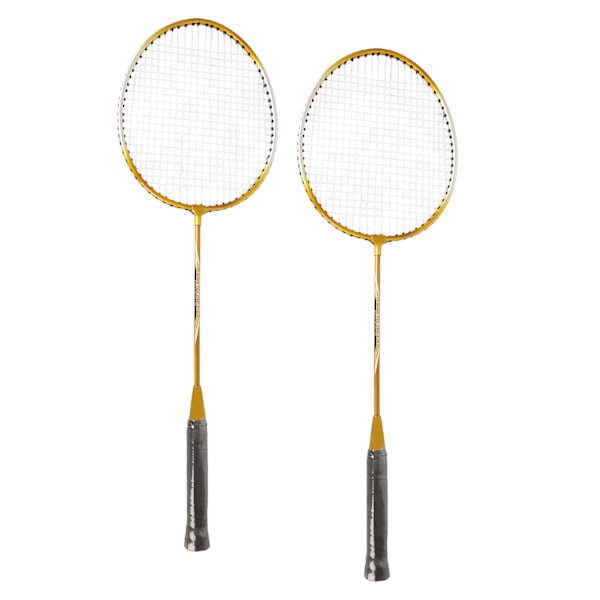 REGAIL 2 st järnlegering badmintonracket 2 spelare badmintonracket set för barn vuxna guld