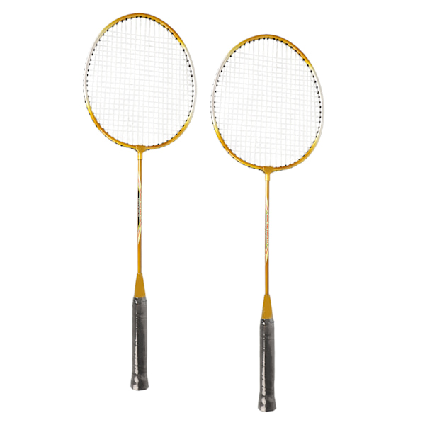 REGAIL 2 stk. Badmintonketsjer i jernlegering - 2 spiller badmintonketsjersæt til børn og voksne - guld