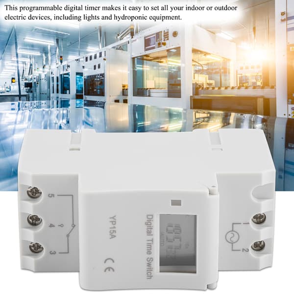 16A Digital LCD Strømtimer Programmerbart Relé Tidsbryter (DC12V)