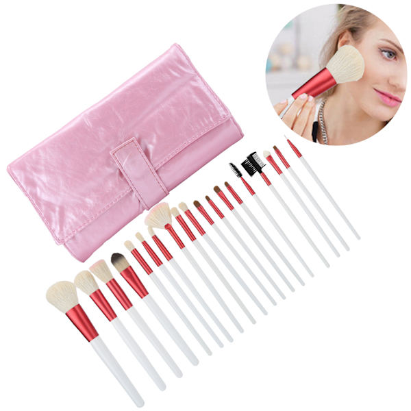 20-delad sminkborste set foundation rouge puder concealer ögonskuggor kosmetiska borstar
