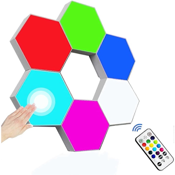 Vägglampor Vägglampa Touchlampor Smart Lampa Gaminglampor Modulära Hexagonlampor Honungskakelampa