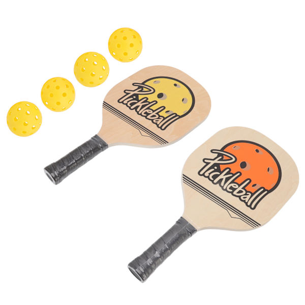 Pickleball-set med träracketar för nybörjare