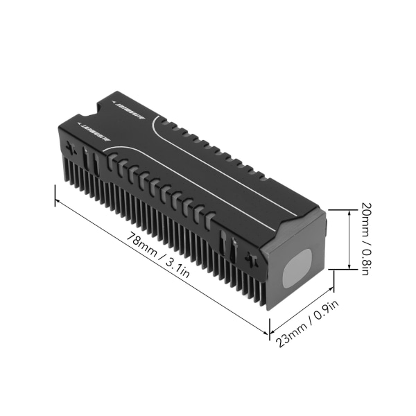 M.2 SSD Cooler 38 Kjøleribber Multi Channel Base Mg Aluminium Alloy SSD Heatsink med Thermal Pad for PC Office